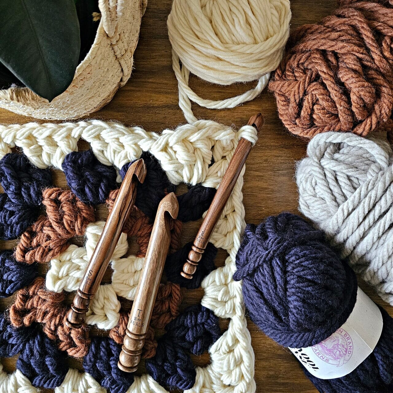Jumbo Laurel Wood Crochet Hook Jumbo Crochet Hook FurlsCrochet