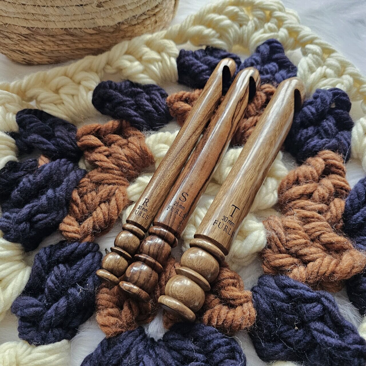 Jumbo Laurel Wood Crochet Hook Jumbo Crochet Hook FurlsCrochet
