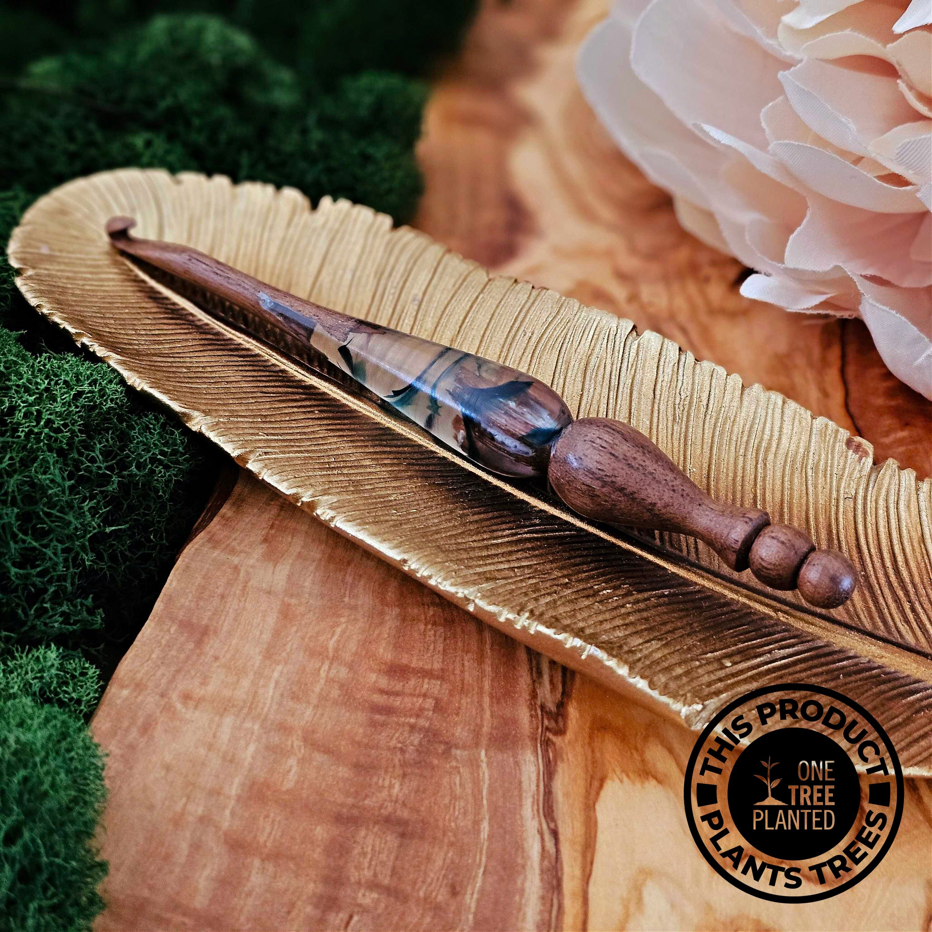 Limited Edition Walnut + Emerald Alpha Series Crochet Hook Crochet Hook FurlsCrochet